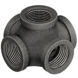 3/4" 5-Way Outlet Black Steel