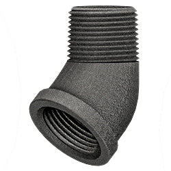 1/2" 45° Male to Female Elbow Black Steel